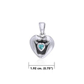 I Love Manatees With Heart Shape Gemstone Sterling Silver Pendant TPD060 - DiveSilver Jewelry